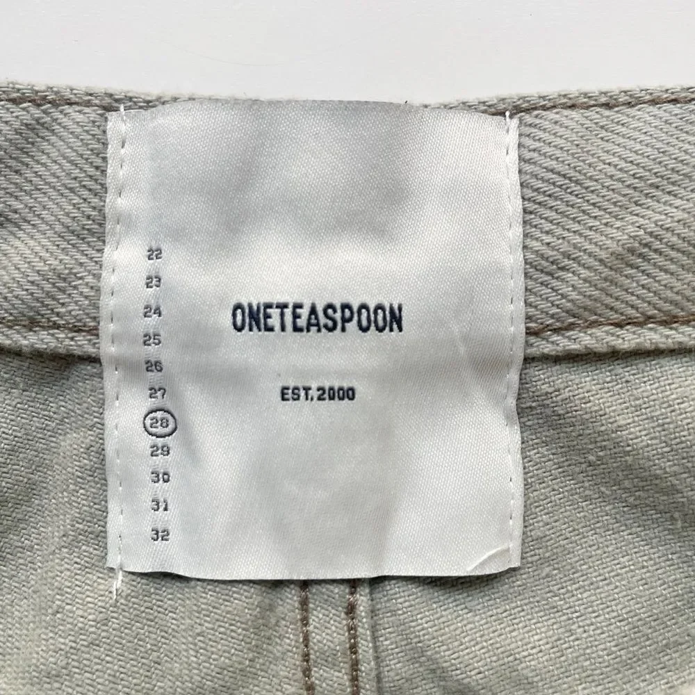 One Teaspoon Free People Stevies Long Length Boyfriend Shorts fade Khaki NWT 28